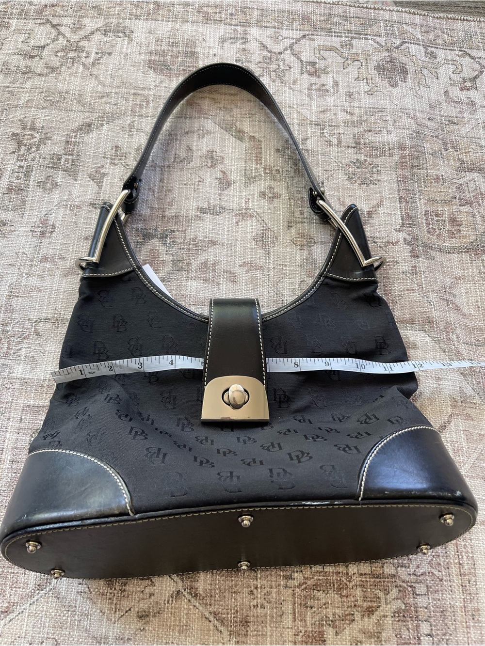 Dooney & Bourke Black Crescent Logo Hobo Y2K Shoulder Bag - Picture 11 of 11